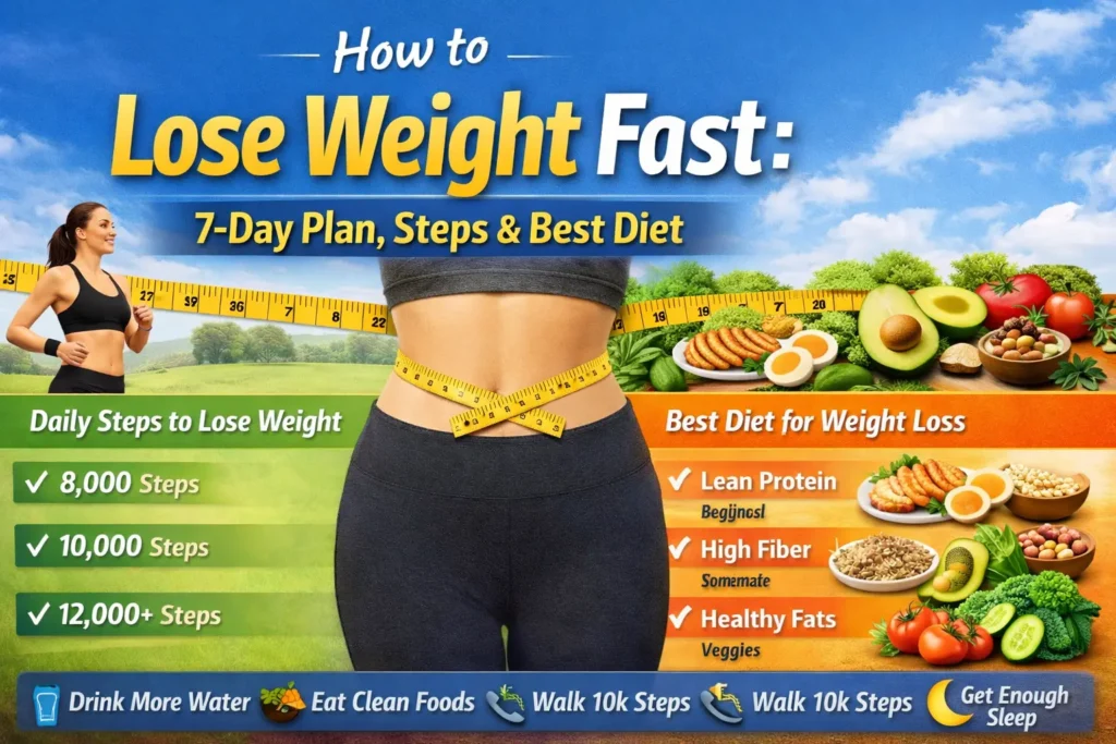 How to lose weight fast 7 day weight loss plan steps and best diet guide